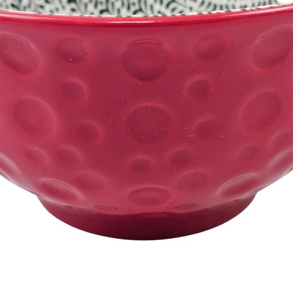 Hallmark Red Ceramic Bowls Floral Design 6 in Diameter Set Of 2 Christmas - Picture 4 of 10